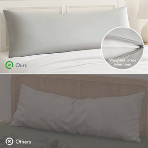English Elm 1- Piece Full Body Cooling Pillow with Nylon Spandex Cover for Side Sleepers Light Grey B035P482976