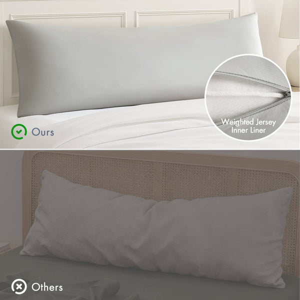 English Elm 1- Piece Full Body Cooling Pillow with Nylon Spandex Cover for Side Sleepers Light Grey B035P482976