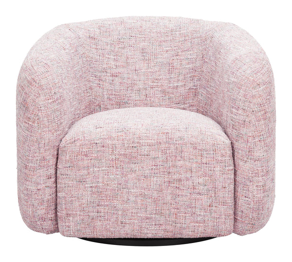 Zuo Modern Refine Swivel Chair - Elegant Pink Tweed Design For Hospitality, Durable Fabric & Modern Style Pink 100% Polyester,Plywood,Steel 110846-zuo-modern