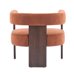 English Elm Christopher Knight Home® - Modern Velvet Upholstered Accent Arm chair with Barrel Back Design, Luxurious Velvet Comfort & Curved Legs Burnt Orange 29.5 L x 25.5 W x 14.5 H N776P205886R