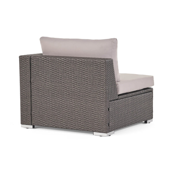 English Elm Christopher Knight Home® - SANTA SANTA ROSA Right Armchair Rattan Frame with Aluminum Accents — Weather-Resistant Stylish Seating Grey+Silver 65058.00ALUGRY