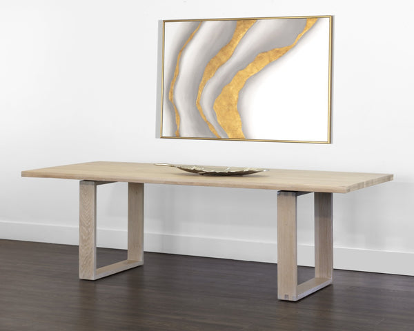 Sunpan THANUS Dining Table - Light Oak 94.5" - Artisan-Crafted, Unique Finish for Modern Gatherings & Dining 106758