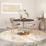 Desi Dining Chair - Set of 2 Beige & Gold 109731 Zuo Modern