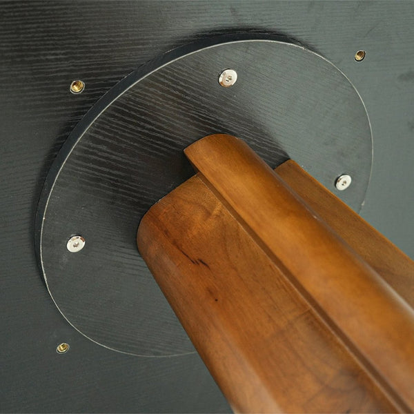 English Elm Modern Round Dining Table - 33.5" Sintered Stone Top With Wooden Legs & Gold Base For Small Spaces P3 W1535S00606-GIGA