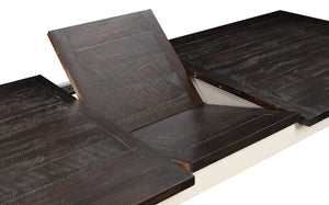 English Elm Wallace & Bay - Brown Gathering Dining Table With Leaf – Rustic Charm, Expandable Design, Perfect For Family Meals! B361P384470-GIGA