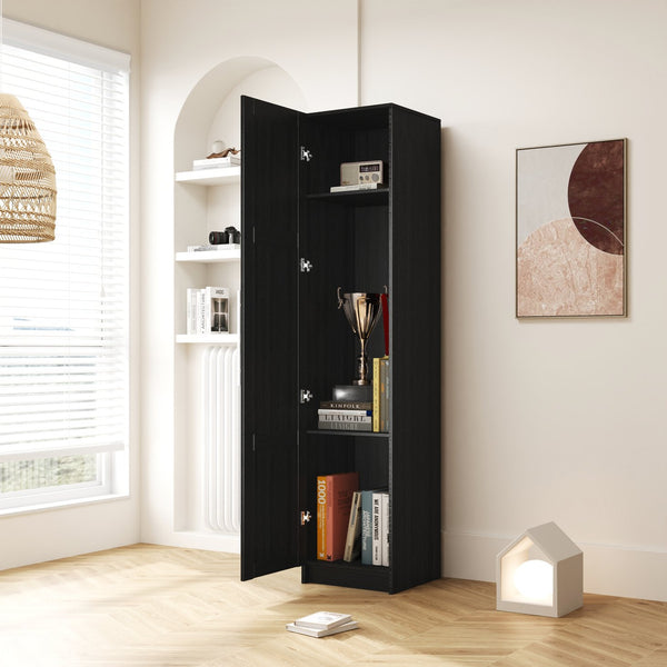 English Elm Stackable Wall Cabinet 70.87" High White – Slim 15.75" D x 15.75" W Modular Storage with Shelves W331P187587