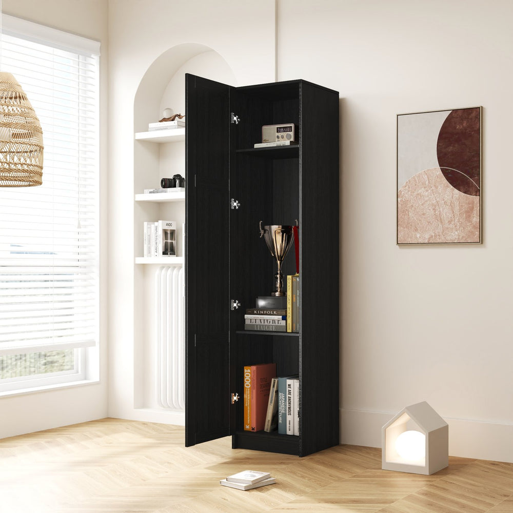 English Elm Stackable 70.87" High Wall Storage Cabinet with Adjustable Shelves Durable 15mm Particleboard White W331P187587