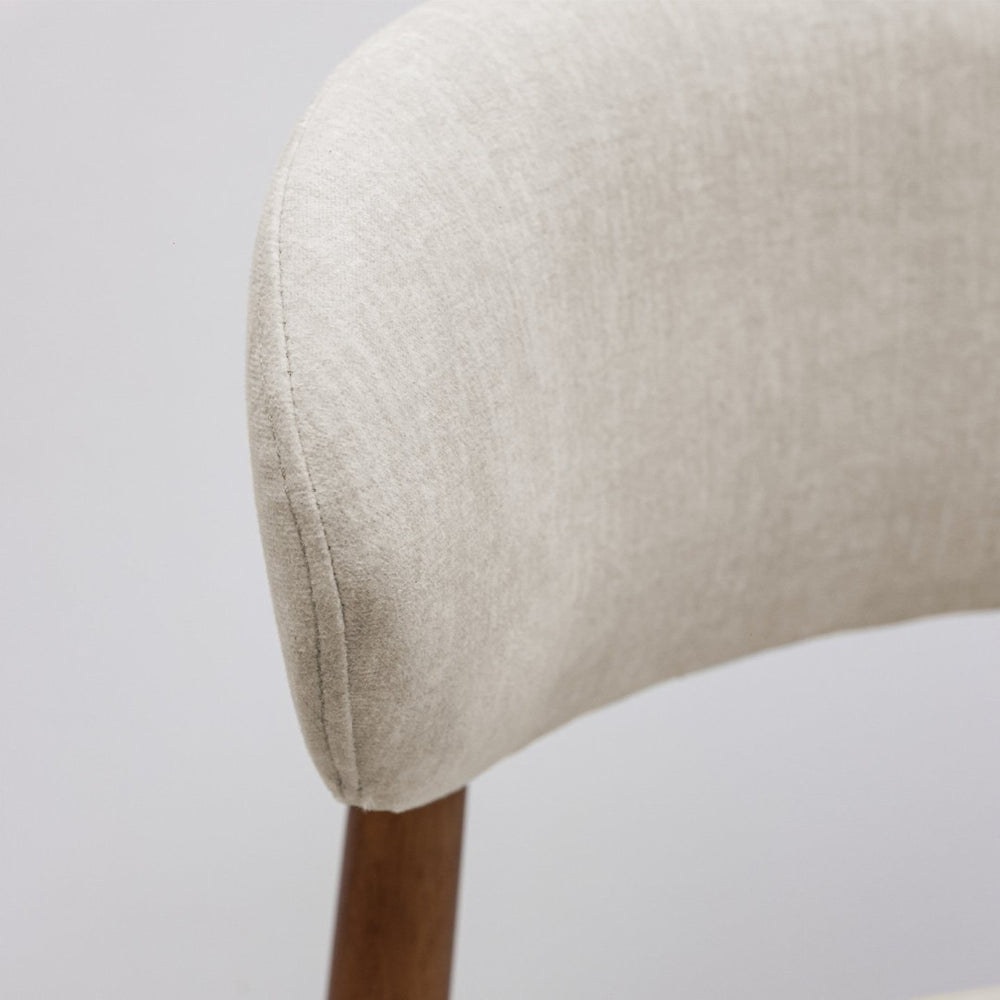 English Elm Warm Grey Flannelette Dining Chair Set Of 4 - Armless, Walnut Legs, Ergonomic Comfort For Any Space T3967P386643-GIGA