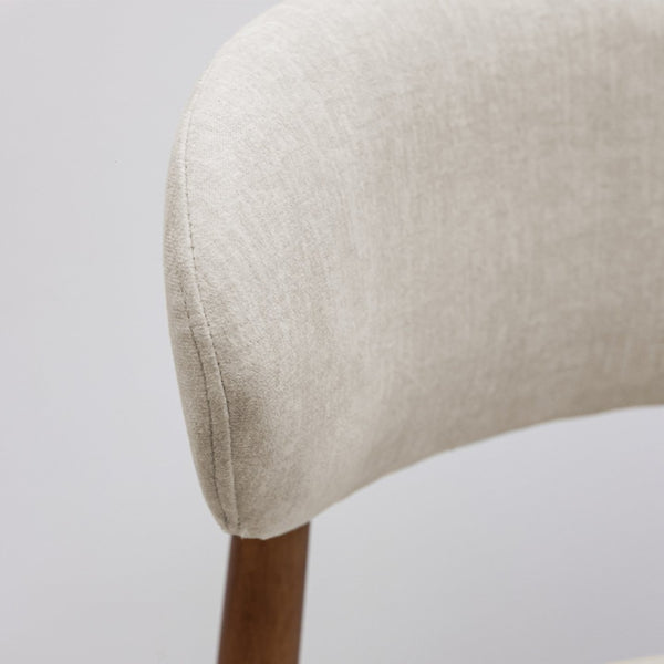 English Elm Warm Grey Flannelette Dining Chair Set Of 2 - Modern Comfort With Walnut Legs For Stylish Spaces T3967P386648-GIGA