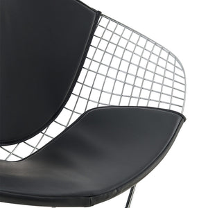 English Elm Diamond Chair Chrome Frame - Handwired Steel Diamond Design, PU Seat, 28x22x27, Chrome Finish B353P375976