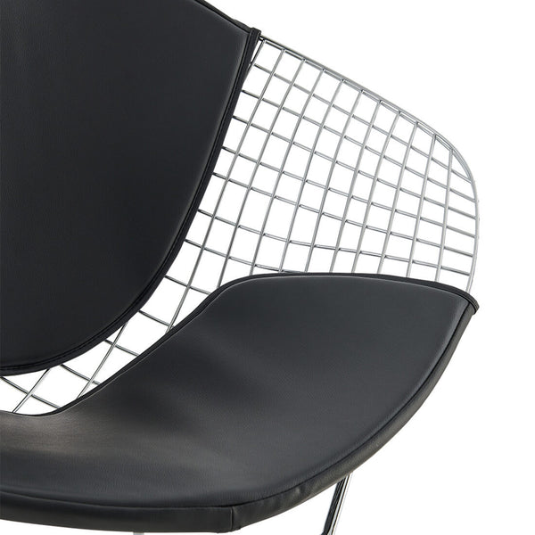 English Elm Diamond Chair Chrome Frame - Handwired Steel Diamond Design, PU Seat, 28x22x27, Chrome Finish B353P375976