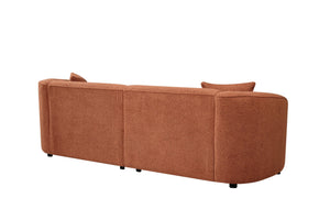 English Elm Christopher Knight Home® - 87" Curved Orange Bouclé Sofa: Sculptural Design, Plush Comfort, And Solid Durability For Modern Living Spaces N767P2323857A