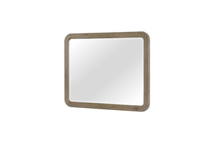 English Elm English Knotty Oak Frame Landscape Wall Mirror with Rounded Corners for Bedroom Decor B2699P437953