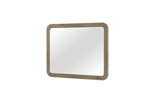 English Elm English Knotty Oak Frame Landscape Wall Mirror with Rounded Corners for Bedroom Decor B2699P437953