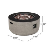 Christopher Knight Home® Noble House Adio 31" Circle Mgo Fire Pit - 50,000 Btu