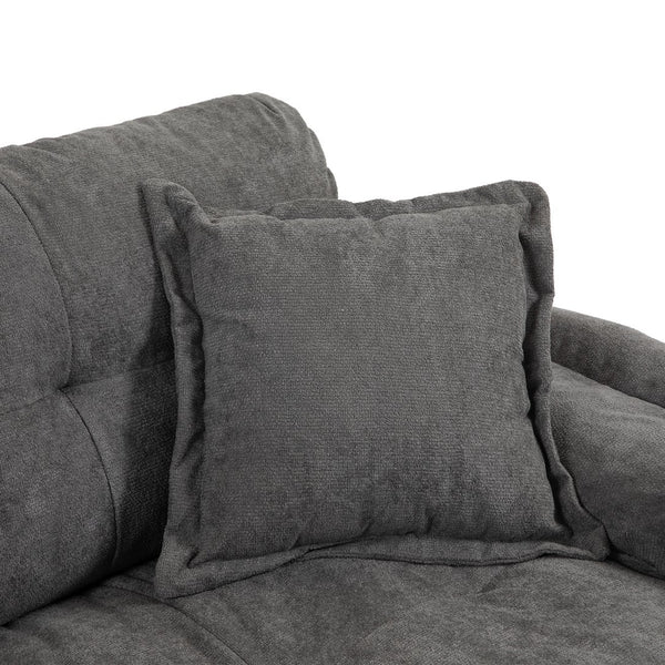 English Elm 84" Chenille Sofa Loveseat with Memory Foam & Pocket Springs, Plush Dual-Layer Comfort, Sturdy Frame Grey W676S00013