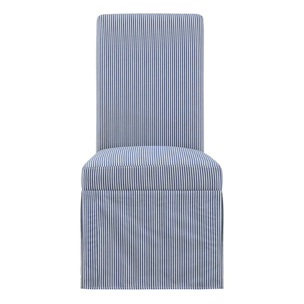 OSP Home Furnishings Adalynn Slipcover Dining Chair  - Set of 2 Navy Stripe