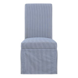 OSP Home Furnishings Adalynn Slipcover Dining Chair  - Set of 2 Navy Stripe