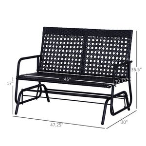 English Elm Rattan Outdoor Swivel Rocker Chair Pe Wicker Patio Seat with Cushioned Backrest T3971P384289