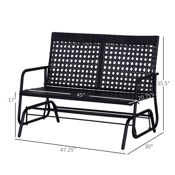 English Elm Rattan Outdoor Swivel Rocker Chair Pe Wicker Patio Seat with Cushioned Backrest T3971P384289