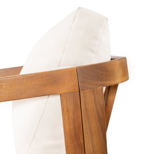 English Elm Christopher Knight Home® - Acacia Solid Acacia Wood Outdoor Dining Chairs Set of 2 with Beige Weather-Resistant Cushions, Natural Finish N776P286347B