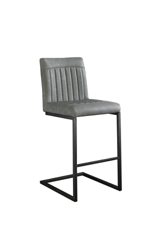 English Elm Faux Leather Counter Stools Set of Two Ergonomic Curved Back Metal Frame Kitchen Seating W5096P400639