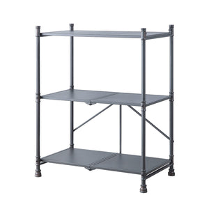 English Elm 3 Tier Folding Console Table Rustic Industrial Water-Pipe Frame, Hand-Brushed Shelves for Storage and Display B016P313526