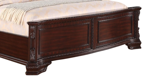 English Elm 1pc Tufted PU Upholstered Headboard with Nailhead Trim Kingly High-Back Panel Bed for Luxurious Bedrooms Espresso 83.5 L x 62.5 W x 12.25 H B2741S00038