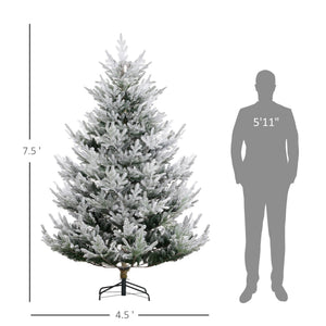 English Elm Homcom 7.5 Foot Artificial Christmas Tree - Lifelike, Easy Setup, Durable Steel Base, Low Maintenance W2225P249668