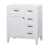 English Elm 30" Bathroom Vanity Without Sink, Cabinet Base Only, Bathroom Cabinet With Drawers, Solid Frame and Mdf Board, White