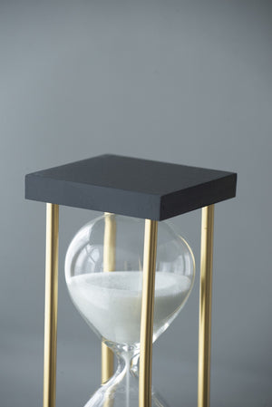 English Elm Set Of 2 Spellman Hourglasses - Elegant 15-Minute Timers With Black & Brass Frame For Home Decor W2078P278790-GIGA