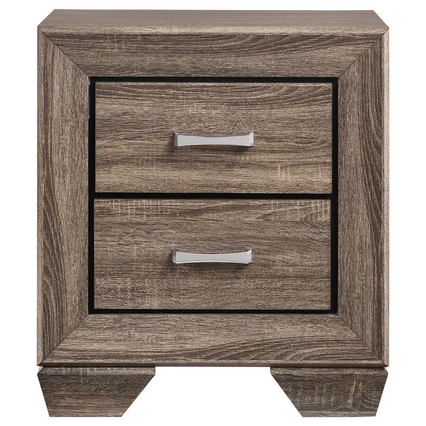 English Elm Carina Queen Bedroom Set Grey Oak Paneled Headboard Nickel Hardware Five Piece Taupe B062S00732