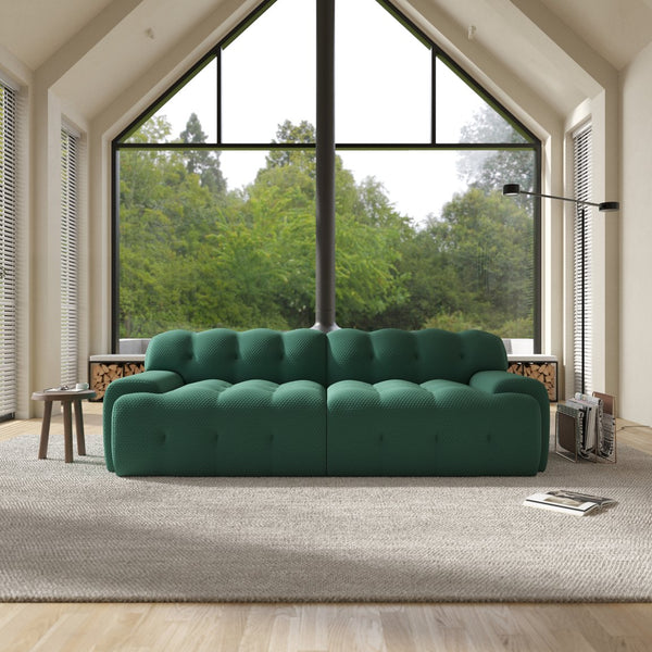 English Elm Bubble Sectional Sofa - Modern 3D-Knitted Loveseat For 2-3, Breathable Comfort & Stylish Design B341S00004