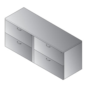 OSP Home Furnishings Napa Lateral File Credenza with Locking Drawers for Executive Office Storage Cherry NAPCHY-TYP206