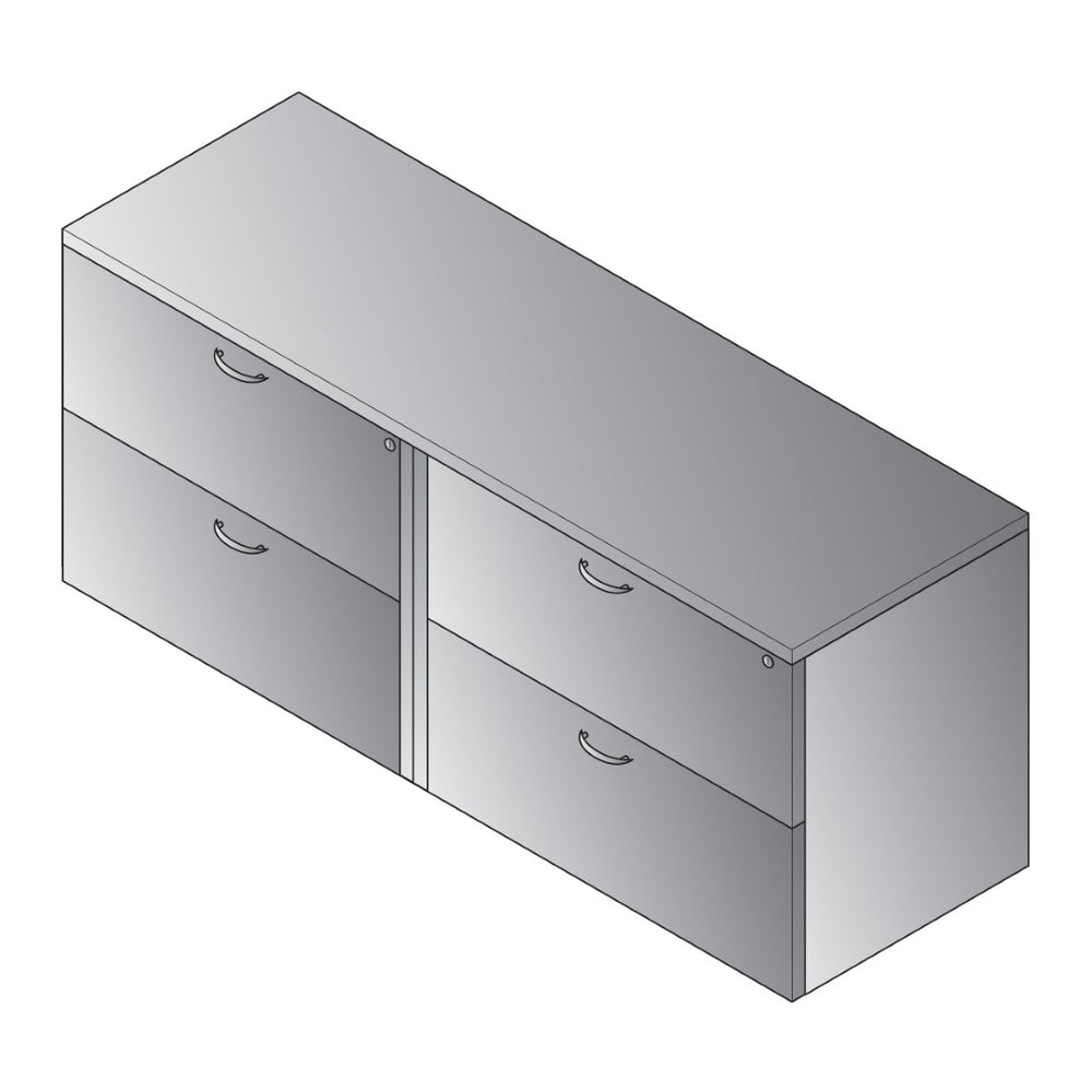 OSP Home Furnishings Napa Lateral File Credenza with Locking Drawers for Executive Office Organization NAPURB-TYP206