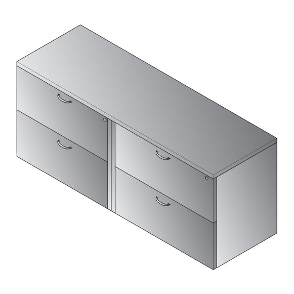 OSP Home Furnishings Napa Lateral File Credenza with Locking Drawers for Executive Office Organization NAPSGW-TYP206