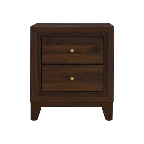 English Elm 2-drawer Nightstand Melamine Veneer Brass Hardware Modern Bedroom Bedside Table B016P459868
