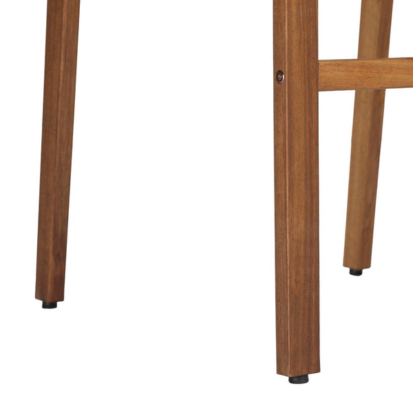 English Elm Dining Chair Set of 2 Wicker and Acacia Wood for Indoor or Covered Patio Use Natural Stained N776P381115N