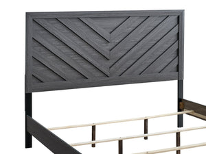 English Elm Rustica Queen Panel Bed Gray Finish Architectural Trim Overlay Modern Bedroom Frame B078S00656