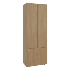 English Elm Soham Closet System Duo Macadamia Beige – 3-Door Engineered Wood Wardrobe with 5 Adjustable Shelves, Durable Stylish Storage B092P360639