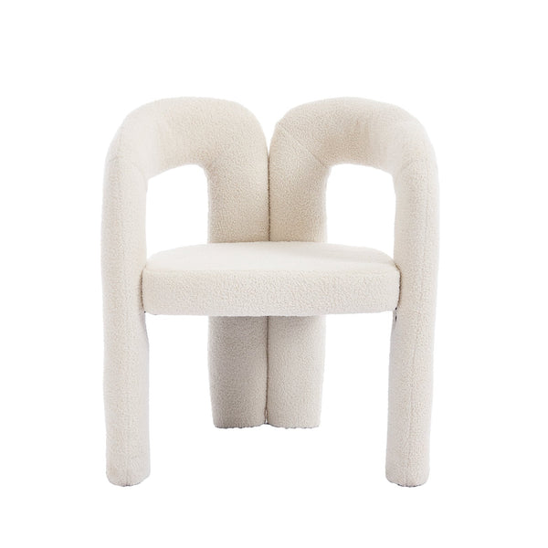 English Elm Contemporary Velvet Upholstered Barrel Accent Chair with Curved Support, Foam Seat, Steel Frame Finish Beige W395P224764