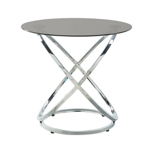 English Elm Modern Marion 3-Piece Occasional Table Set with Tempered Black Glass, Chrome Intersecting Metal Base, Stylish Living Room Accent B011P297657