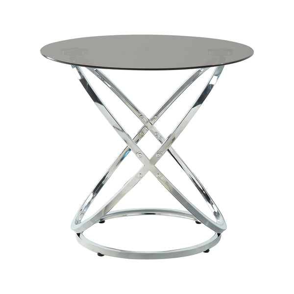 English Elm Modern Marion 3-Piece Occasional Table Set with Tempered Black Glass, Chrome Intersecting Metal Base, Stylish Living Room Accent B011P297657