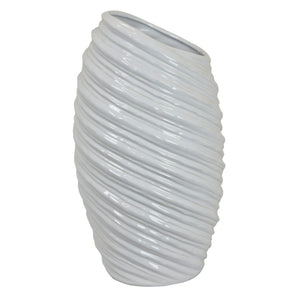 English Elm Avery Sculptural Ceramic Vase with Spiral Ribbed Texture for Modern Home Decor B056P416936