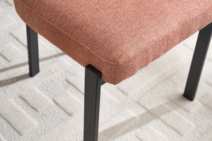 English Elm Modern Boucle Tufted Dining Chairs Set of 2 Mid-century Matte Leg Kitchen Seating Black,Orange W3244P296984