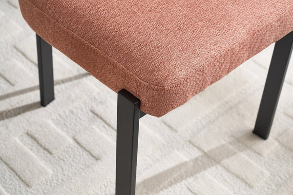 English Elm Modern Boucle Tufted Dining Chairs Set of 2 Mid-century Matte Leg Kitchen Seating Black,Orange W3244P296984