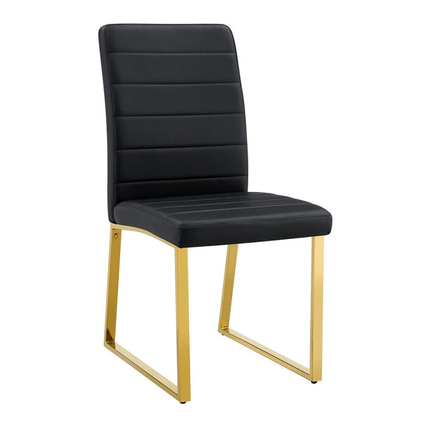 English Elm 6-pack Pu Leather Dining Chairs with Iron Frame and Thick Foam Cushion for Home or Office W2920S00103