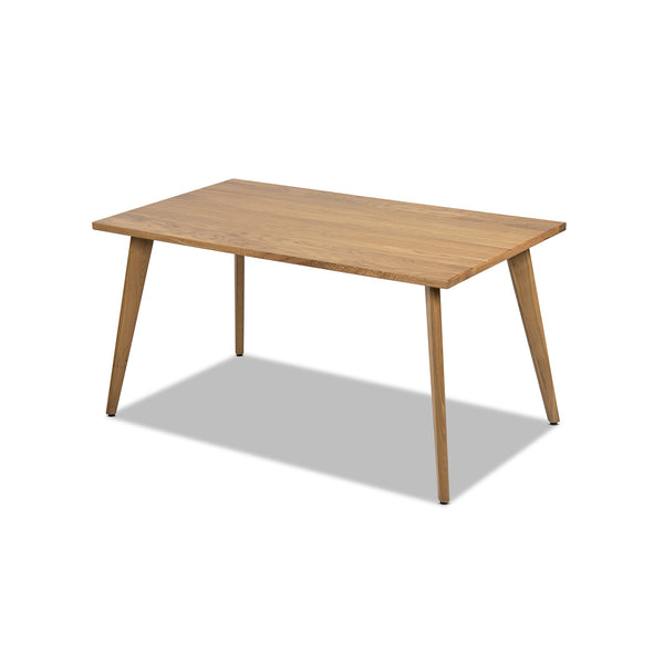 English Elm Jennifer Taylor Home - Capri Solid Red Oak 59–90.5" Extendable Dining Table for 6–8 with Mid-Century Tapered Legs and Grain Brown B2719P395577