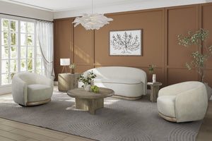 English Elm Tight Back Curved Sofa with Plinth Wood Base for Modern Living Rooms B2699P481667