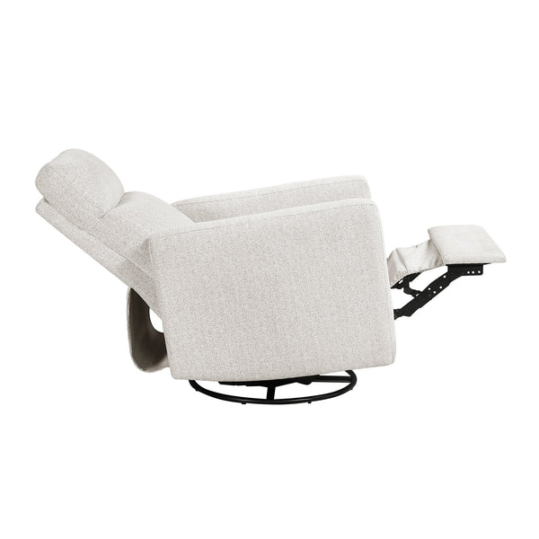 English Elm Contemporary Olathe Swivel Gliding Recliner Chair in Quartz Chenille with Smooth 360° Motion Comfort Off White 31 L x 30.5 W x 26 H B011P396183